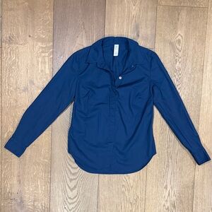 SPANX Women's Navy Blue Button Down Shirt